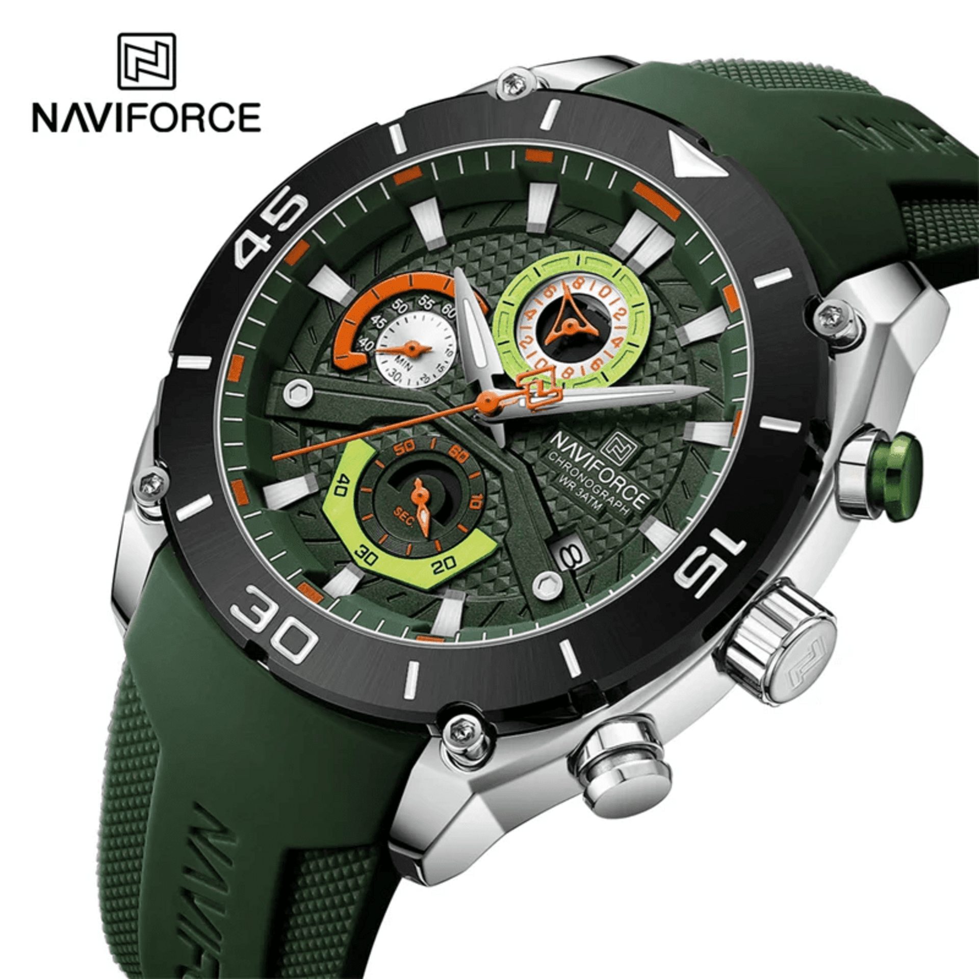 NAVIFORCE Reloj Crono 8038 Silver Green - 2