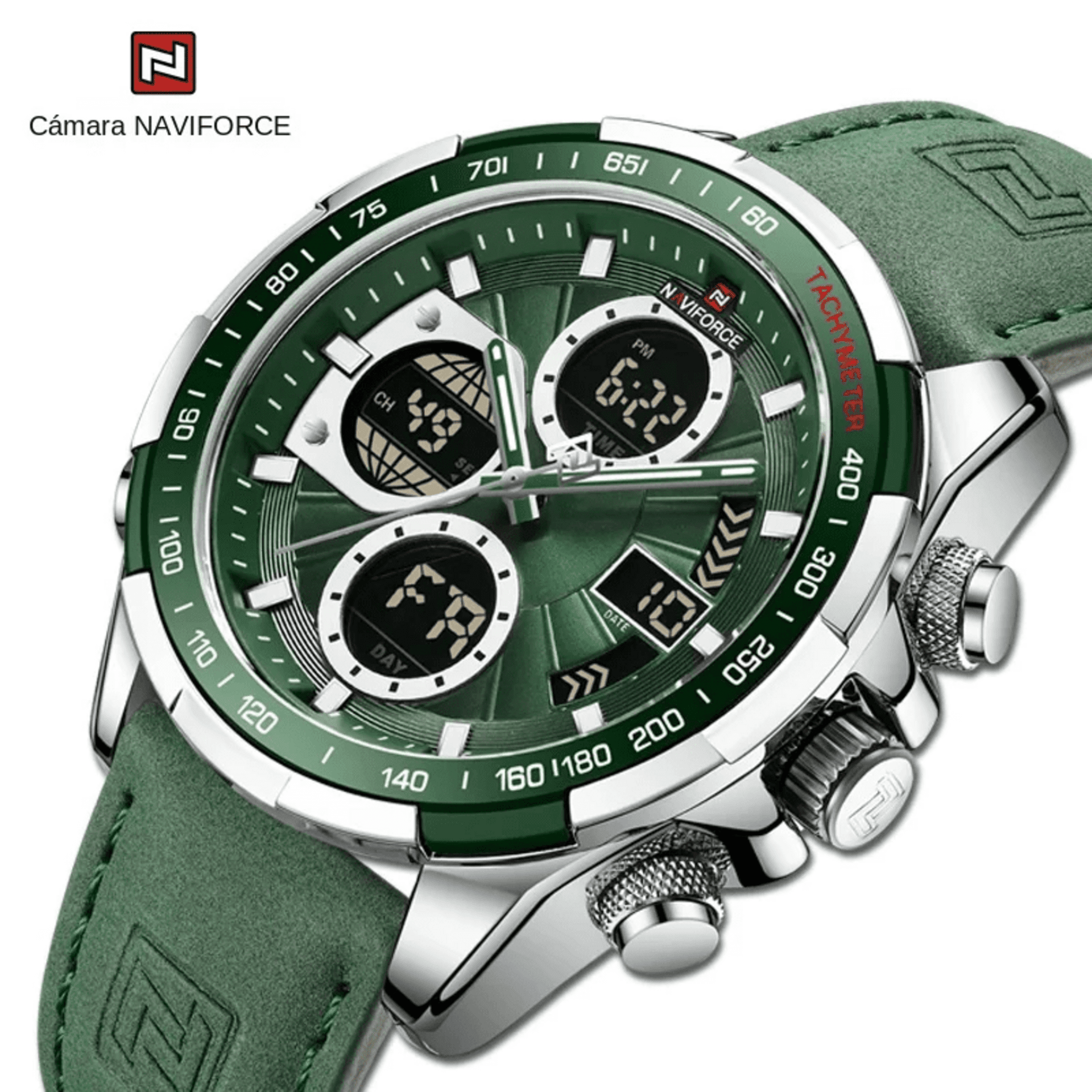 NAVIFORCE Reloj Deportivo NF 9197 Silver Green - 2