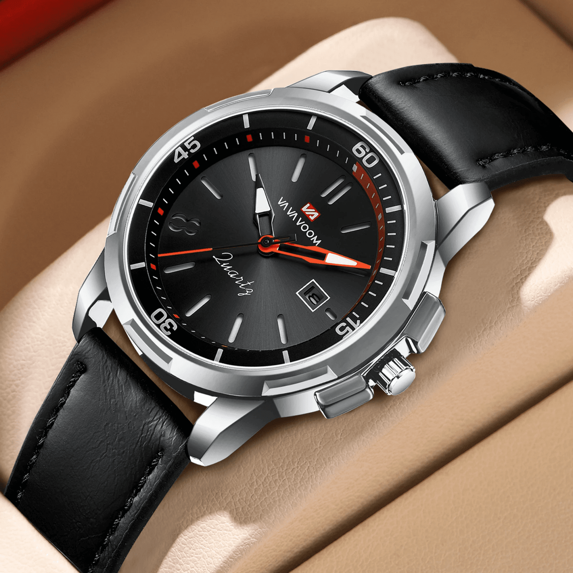 VA VA VOOM Reloj Militar Cuero Negro - 2