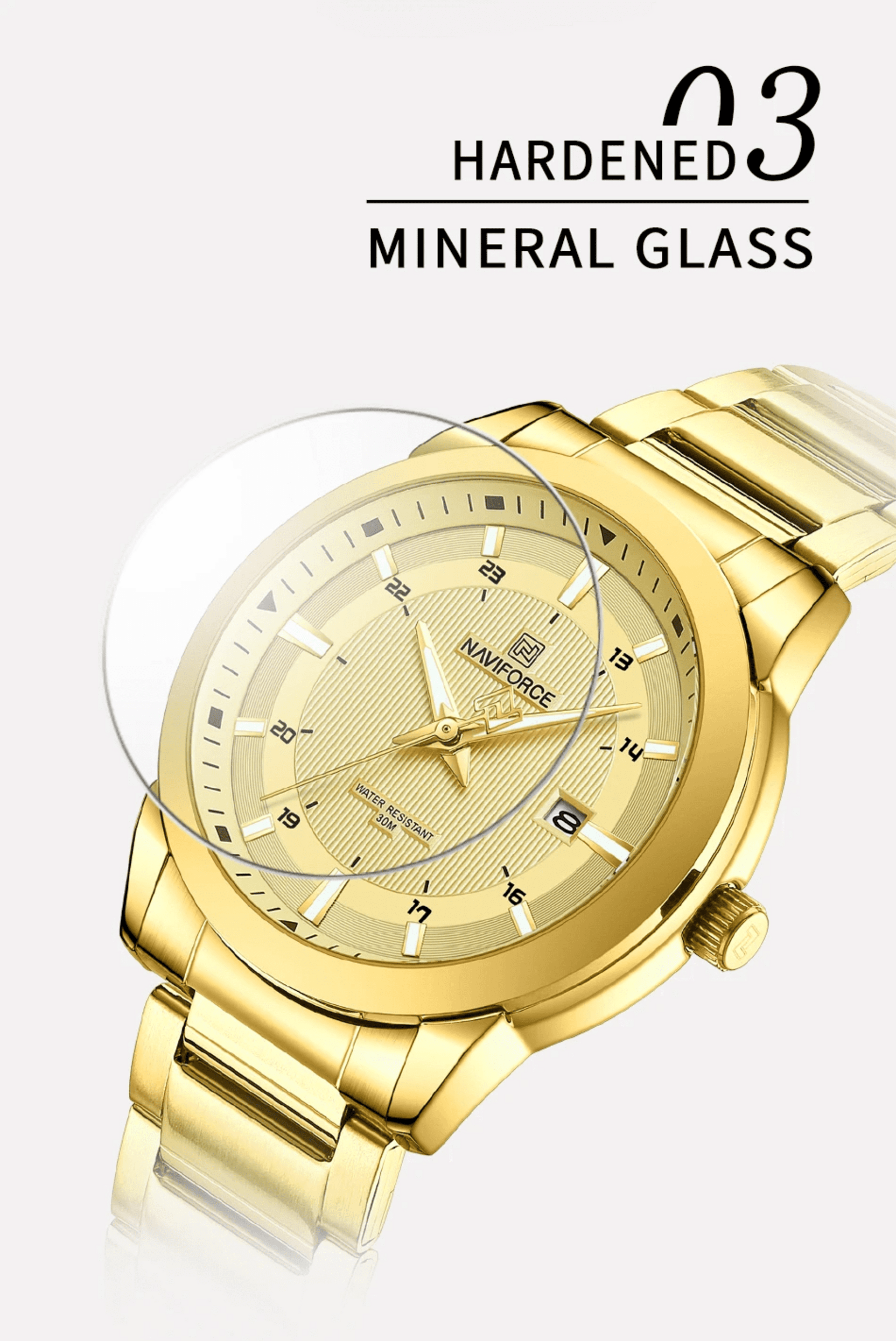 NAVIFORCE Reloj Elegante 8029 Gold - 5
