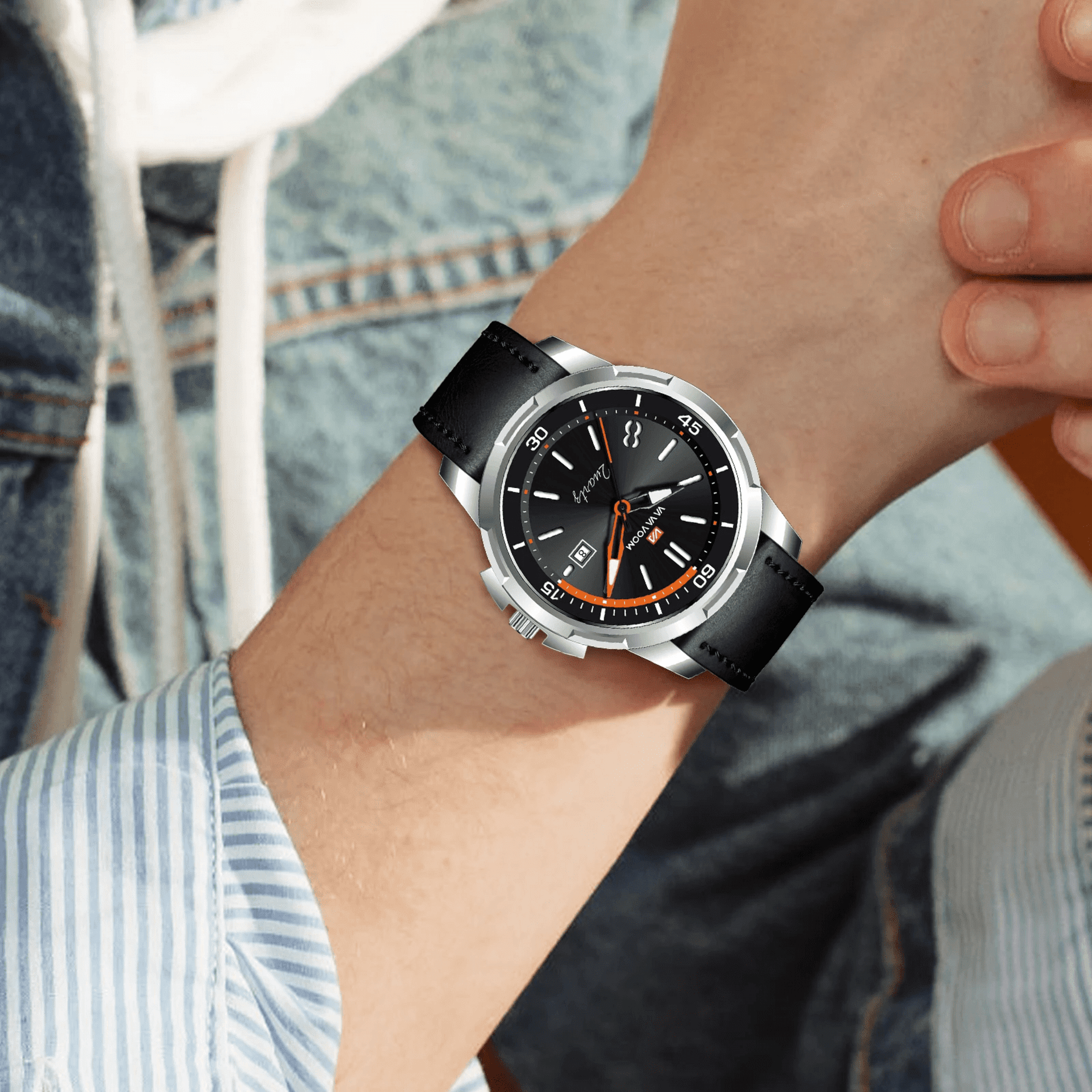 VA VA VOOM Reloj Militar Cuero Negro - 4