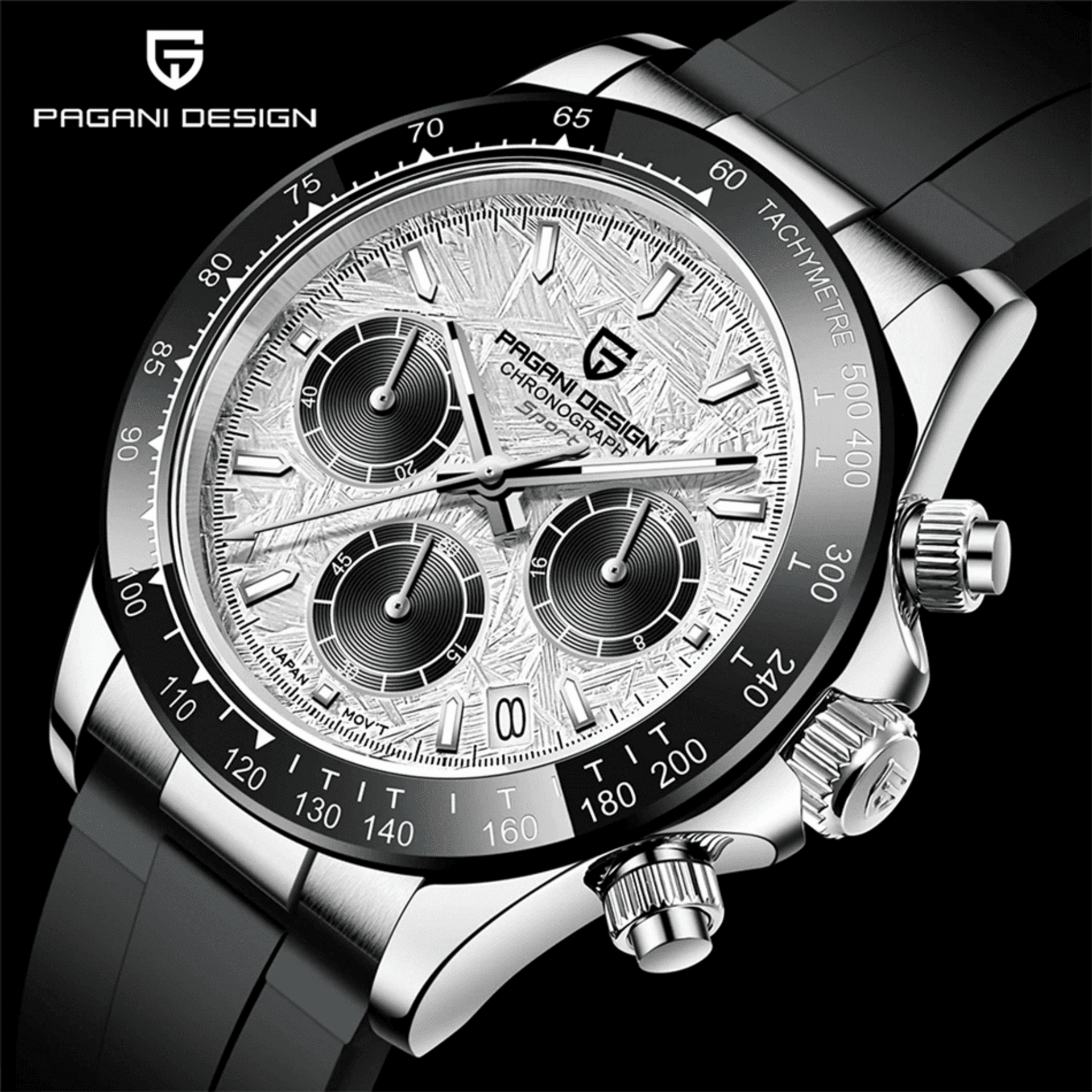 PAGANI DESIGN Cronógrafo Premium PD-1664 Rubber Sand White - 4