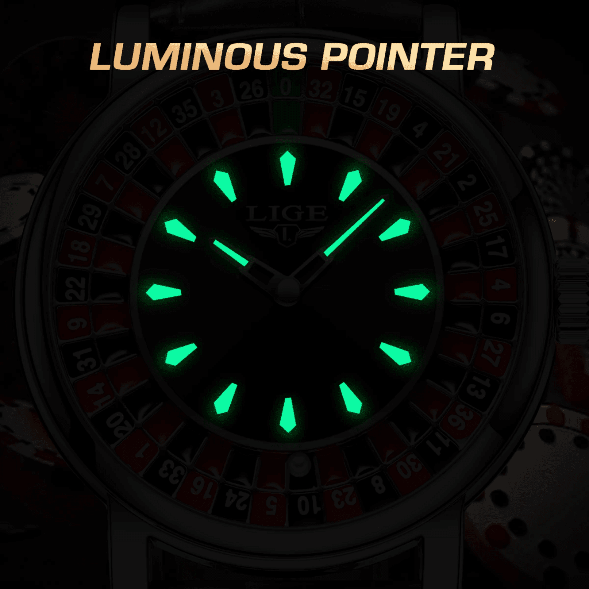 LIGE Reloj Casino Ruleta Hombre - 5