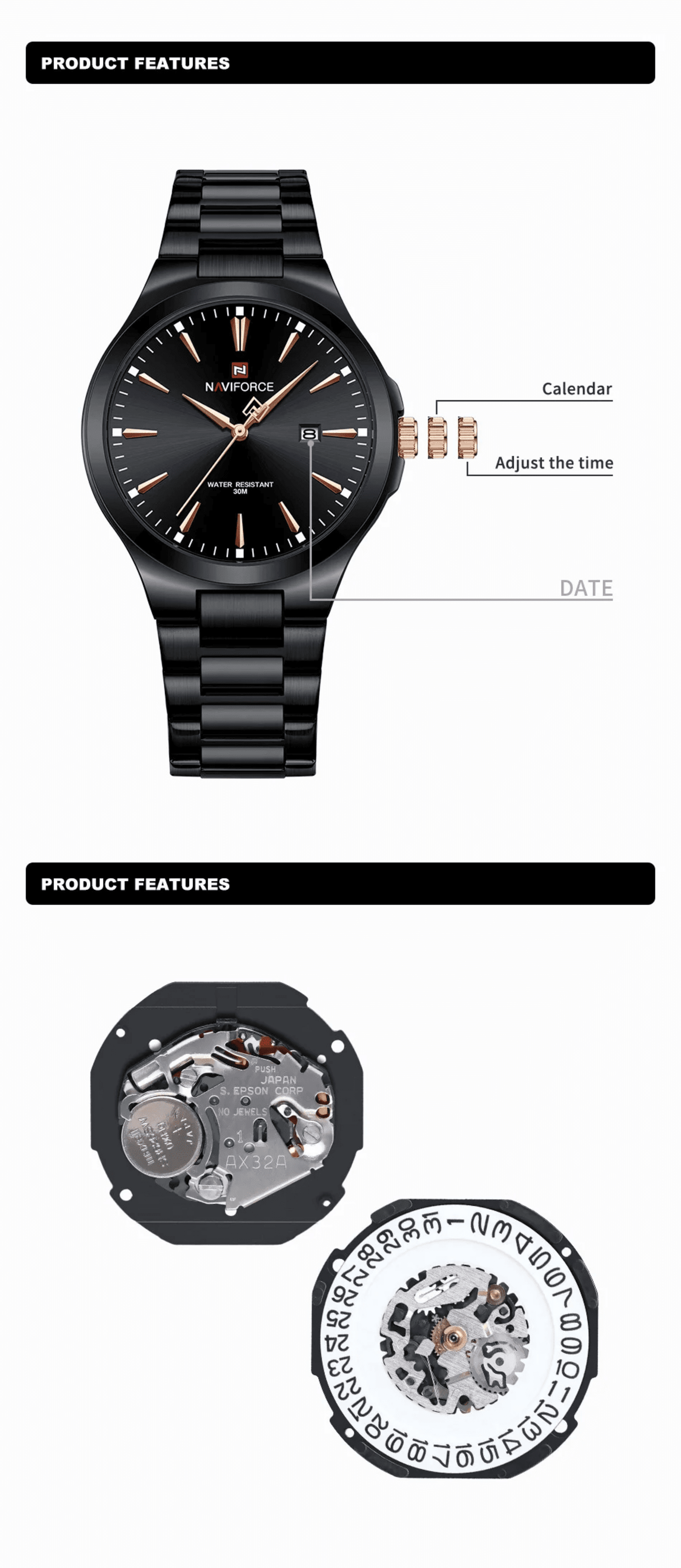 NAVIFORCE Reloj Business NF 9214 Silver Blue - 6