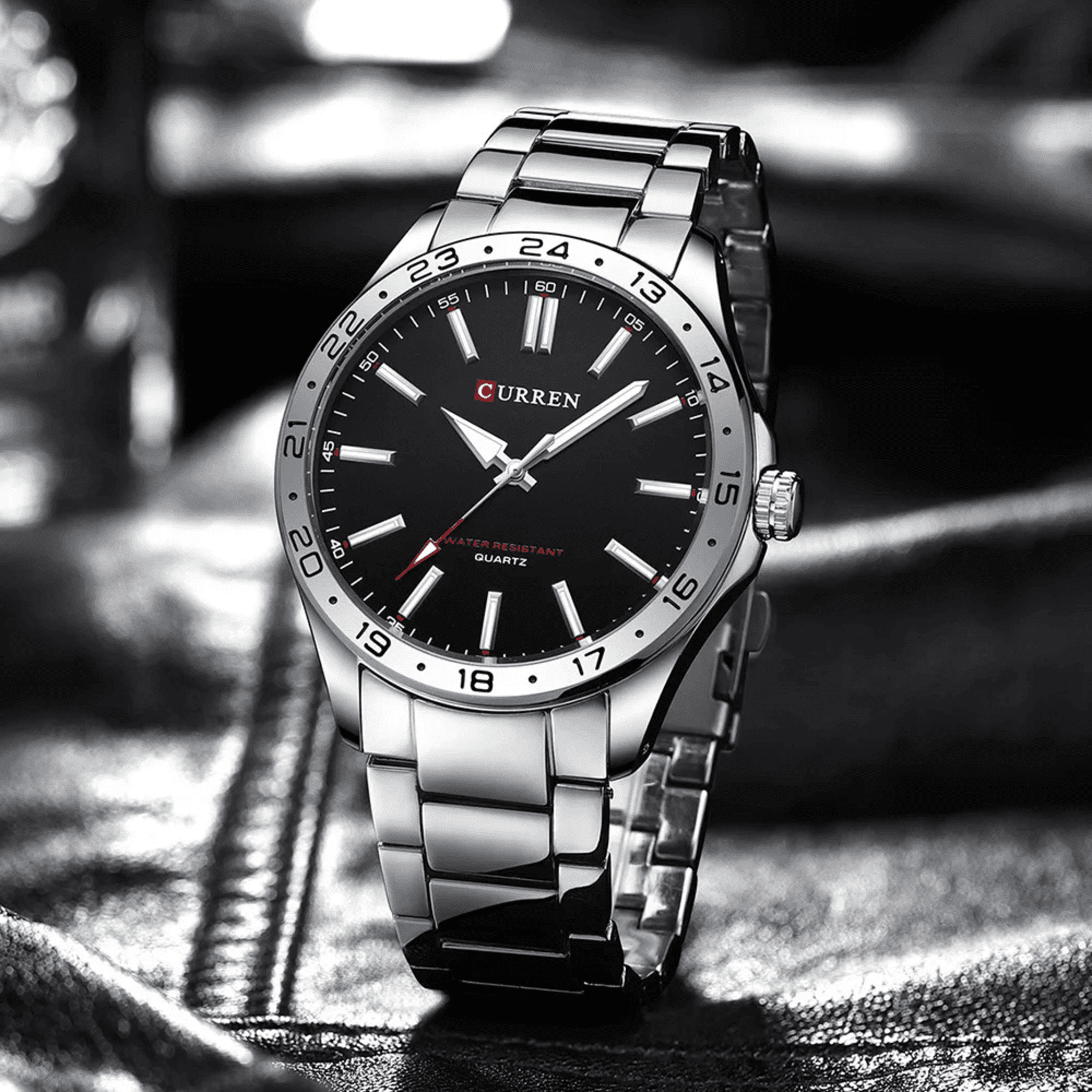 CURREN Reloj Business 8452 Silver Black - 2